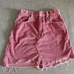Zara corduroy pink skirt